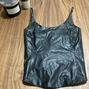 Faux Leather Vintage Strappy Tank